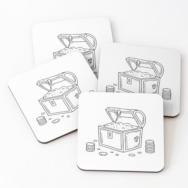 Item preview, A chest filled with coins, lid open and coins around it   designed and sold by rasagamastore.