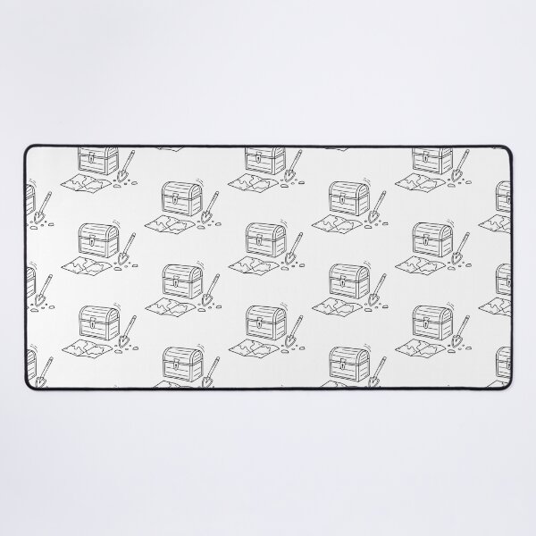 Item preview, A treasure chest near a broken shovel with a map lying beside   designed and sold by rasagamastore.