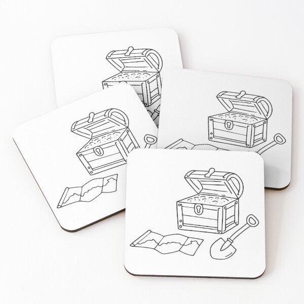 Item preview, A broken shovel lying near a treasure chest with a map next to it   designed and sold by rasagamastore.