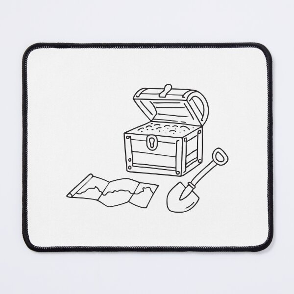 Item preview, A broken shovel lying near a treasure chest with a map next to it   designed and sold by rasagamastore.