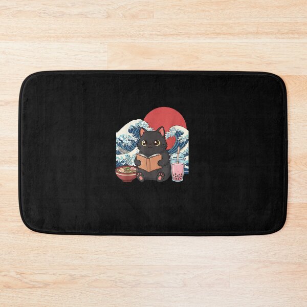 Item preview, Cozy Reading Cat – Japanese Wave Art designed and sold by yaginoie.