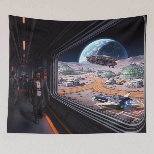 Item preview, Cyberpunk Moon Base, unfinished business designed and sold by aykiradesigns.