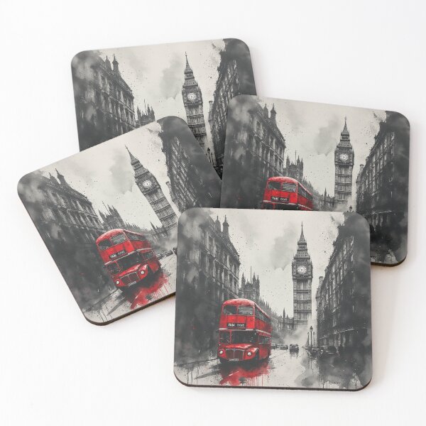 Item preview, Nostalgic Watercolor Cityscape – Quiet London Scene designed and sold by DreamyArtStudio70.