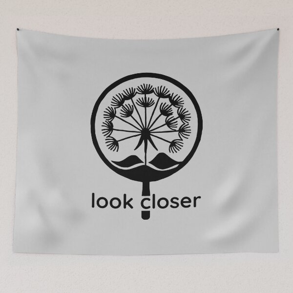 Item preview, Magnifying Dandelion Silhouette, Black on Light Grey designed and sold by nikoart001.
