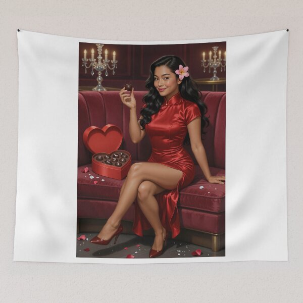 Item preview, Shanti chocolate candy woman red dress truffle designed and sold by CathryneDelamort.