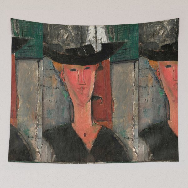 Item preview, Madam Pompadour by Amedeo Modigliani: Modernist Portrait Fine Art Print designed and sold by artofuniverse.
