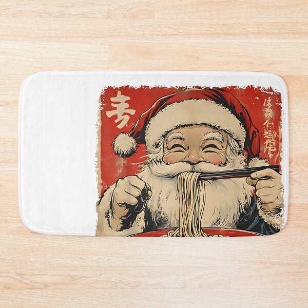 Artikelvorschau, Weihnachtsmann isst Ramen-Nudeln UkiyoE inspirierter Weihnachtspyjama entworfen und verkauft von raelinema9mar1.