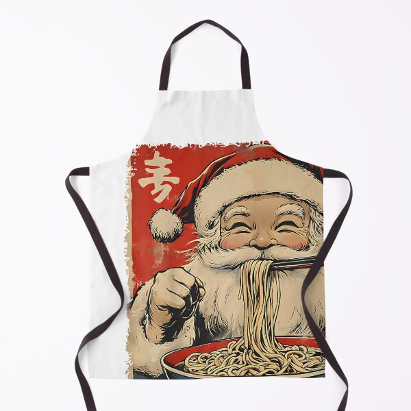 Artikelvorschau, Weihnachtsmann isst Ramen-Nudeln UkiyoE inspirierter Weihnachtspyjama entworfen und verkauft von raelinema9mar1.