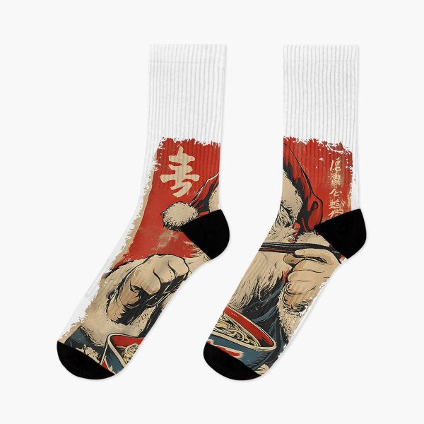 Item preview, Santa Eating Ramen Noodles UkiyoE Inspired Christmas Pajama designed and sold by raelinema9mar1.
