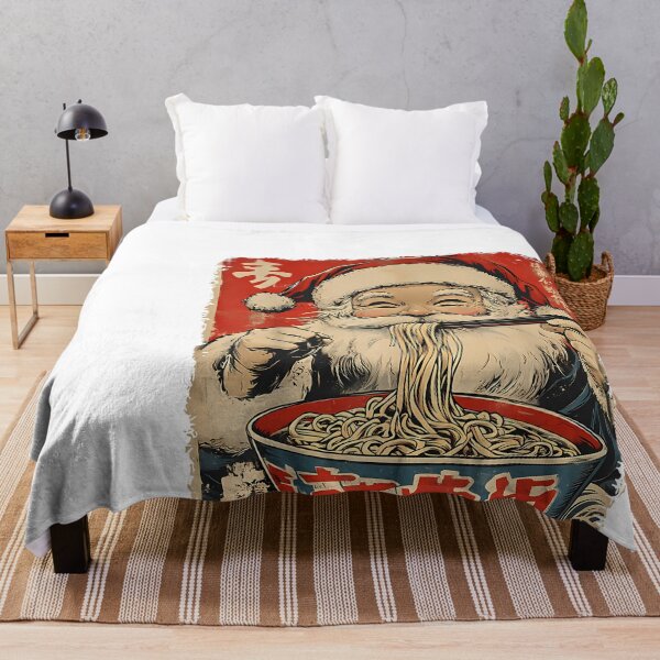 Artikelvorschau, Weihnachtsmann isst Ramen-Nudeln UkiyoE inspirierter Weihnachtspyjama entworfen und verkauft von raelinema9mar1.