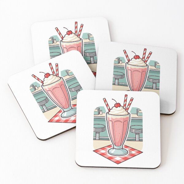 Item preview, Retro 50s Diner Strawberry Milkshake designed and sold by Strip to Stick.