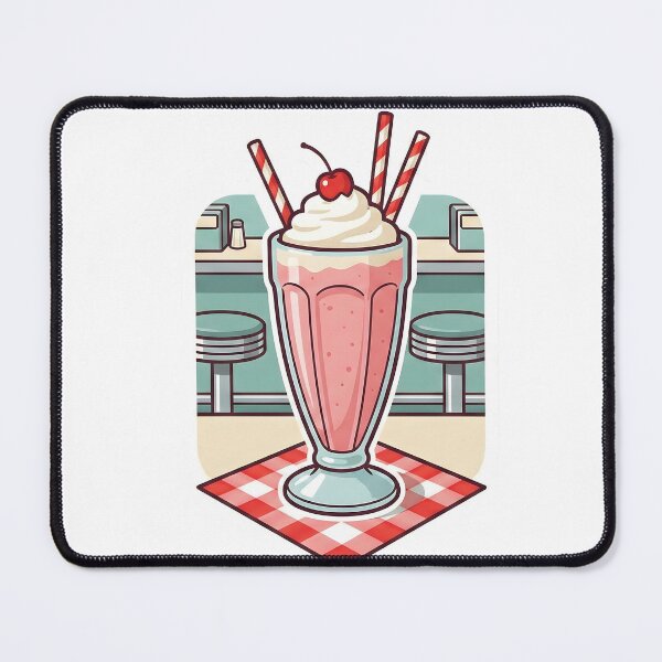 Item preview, Retro 50s Diner Strawberry Milkshake designed and sold by Strip to Stick.