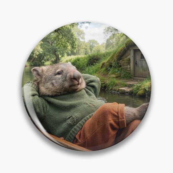 Item preview, Wombat Daydreaming in a Punt on a River designed and sold by Tridentulus.