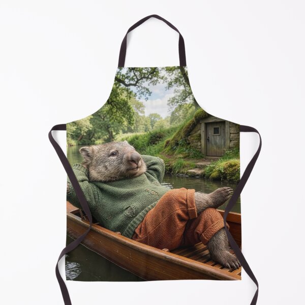 Item preview, Wombat Daydreaming in a Punt on a River designed and sold by Tridentulus.