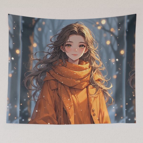 Item preview, Happy anime girl on New Year's Day designed and sold by ArtsJulian.