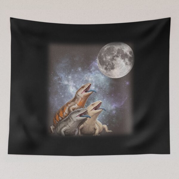 Item preview, Three Blue Tongue Skink Moon Funny Lizard  designed and sold by gusmanvinagetti.