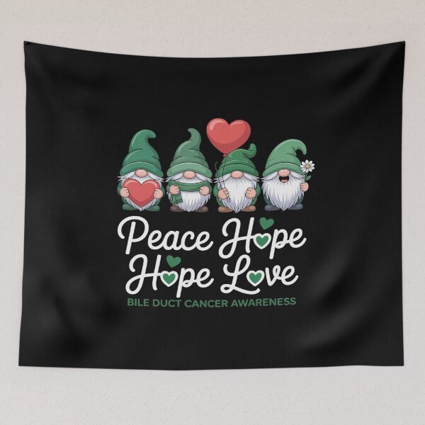 Item preview, Bile Duct Cancer Awareness Cute Gnomes Peace Hope Love designed and sold by Catharsiscath.