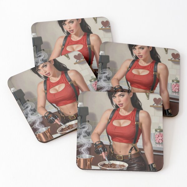 Item preview, Chocolate Truffles With Woman In Red Top designed and sold by CathryneDelamort.