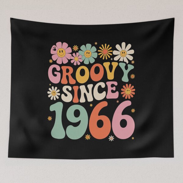 Item preview, mb Groovy Since 1966 Retro Hippie Flower 56th Birthday designed and sold by Shannon Bosley.