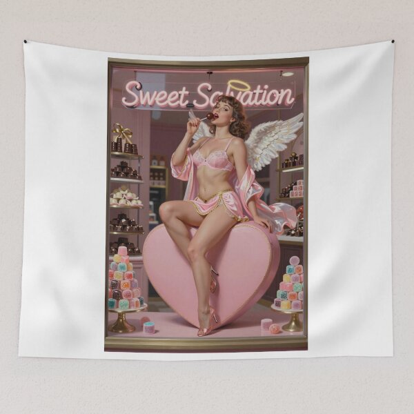 Item preview, Angel in pink lingerie sipping chocolate lollipop designed and sold by CathryneDelamort.