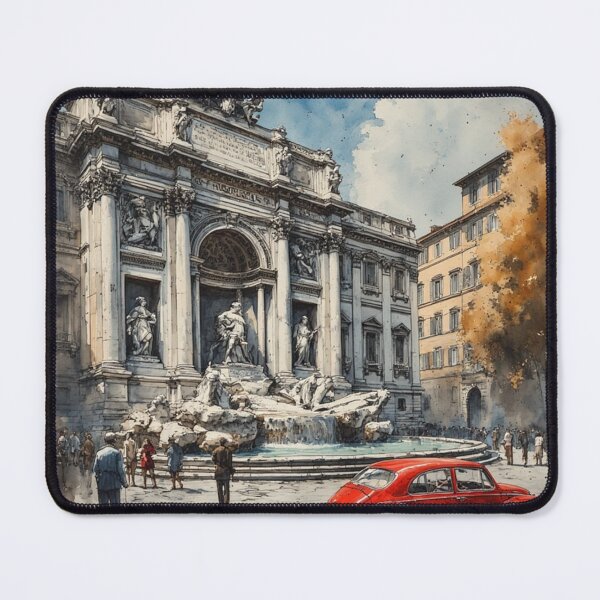 Item preview, Watercolor and ink wash Fontana di Trevi painting designed and sold by DreamyArtStudio70.