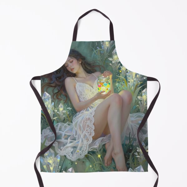 Item preview, Woman in lace dress holds glowing jar designed and sold by CathryneDelamort.
