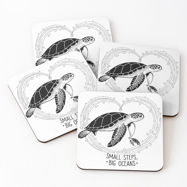 Item preview,  Small Steps Big Oceans Mother Baby Sea Turtle Family designed and sold by zoughlal.