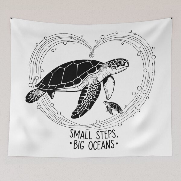 Item preview,  Small Steps Big Oceans Mother Baby Sea Turtle Family designed and sold by zoughlal.