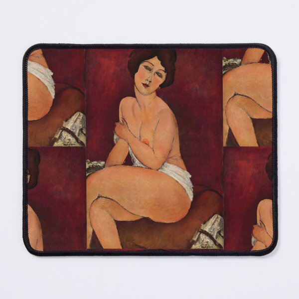 Item preview, Nude Sitting on a Divan by Amedeo Modigliani: Modernist Bohemian Nude Poster designed and sold by artofuniverse.