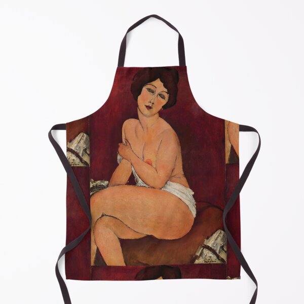 Item preview, Nude Sitting on a Divan by Amedeo Modigliani: Modernist Bohemian Nude Poster designed and sold by artofuniverse.
