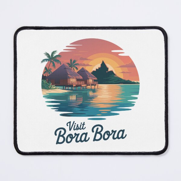 Item preview, Retro Borabora Lagoon and Bungalow Souvenir designed and sold by Blok45.