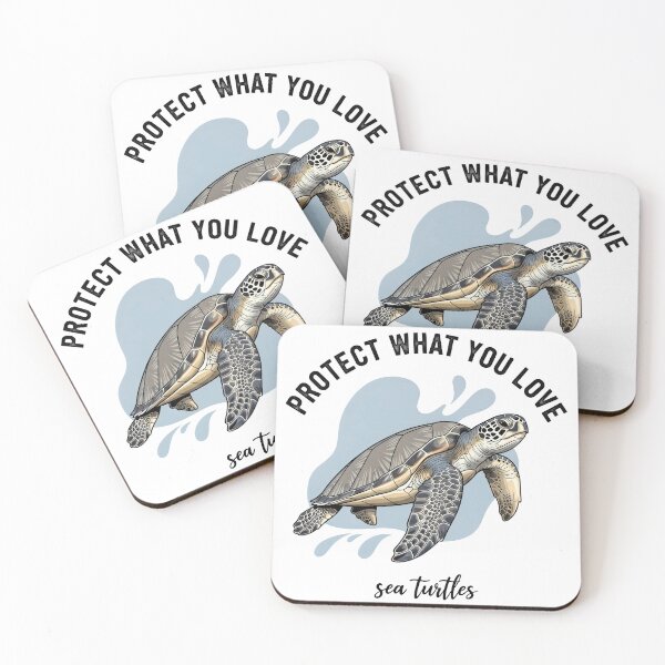 Item preview,  Protect What You Love Watercolor Sea Turtle Painting designed and sold by zoughlal.