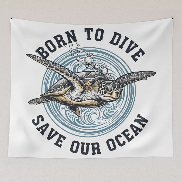 Item preview,  Born To Dive Save Our Ocean Scuba Diver designed and sold by zoughlal.