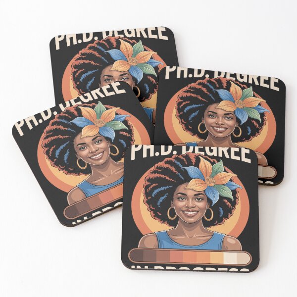 Item preview, PhD In Progress Doctoral Candidate Student Cool Black Afro  designed and sold by MyzoToyota.