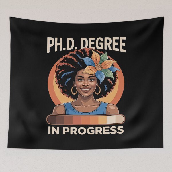 Item preview, PhD In Progress Doctoral Candidate Student Cool Black Afro  designed and sold by MyzoToyota.