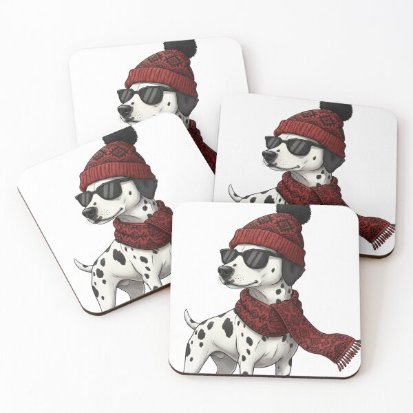 Item preview, Stylish Dalmatian Dog in Moroccan Rug Pattern Scarf and Beanie designed and sold by designwiss.