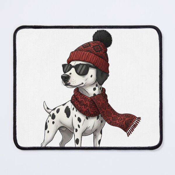 Item preview, Stylish Dalmatian Dog in Moroccan Rug Pattern Scarf and Beanie designed and sold by designwiss.