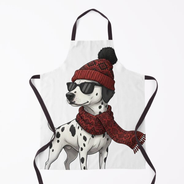 Artikelvorschau, Stilvoller Dalmatiner-Hund mit Schal und Mütze im marokkanischen Teppichmuster entworfen und verkauft von designwiss.