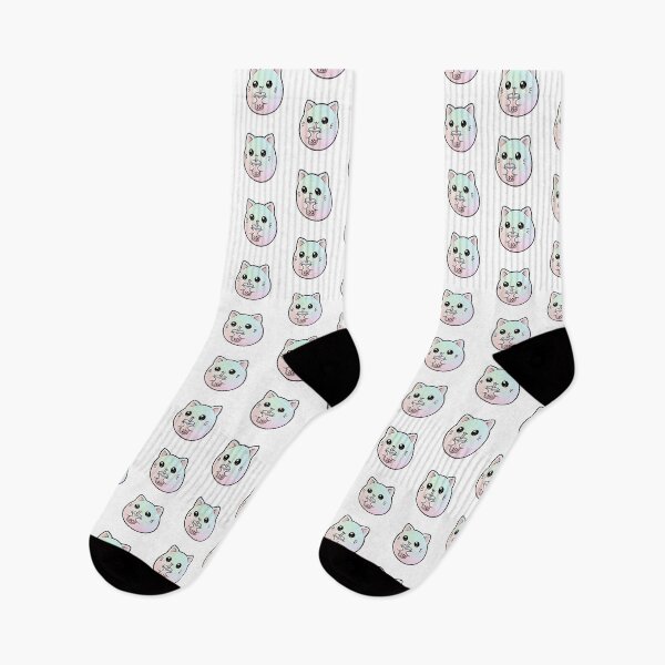 Item preview, Cute Kawaii Cat Drinking Bubble Tea ?? | Pastel Chibi Kitty Illustration for Stickers & POD designed and sold by CozyPops.