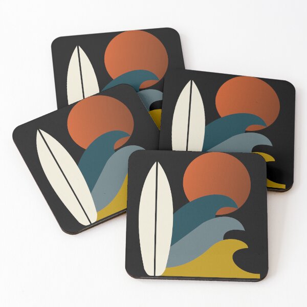 Item preview, Surfboard and Waves – Minimal Surf Art designed and sold by matybrak.