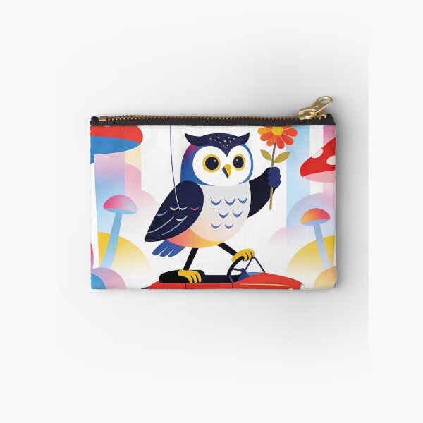 Item preview, Whimsical Owl Driving Retro Car Art | Mid-Century Modern Pop Art Fantasy Forest designed and sold by Cherrydora.