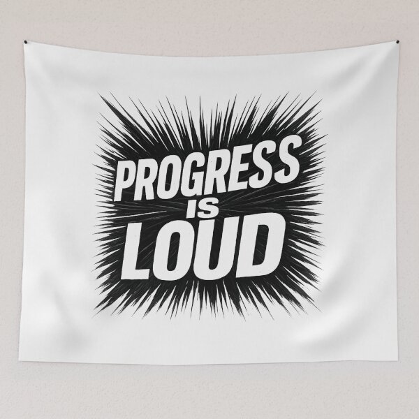 Item preview, Progress Is Loud - Explosive Motivational Typography designed and sold by MKreative Studio.