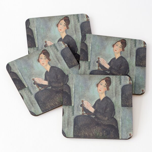 Item preview, Portrait of Dedie by Amedeo Modigliani: Elegant École de Paris Portrait designed and sold by artofuniverse.