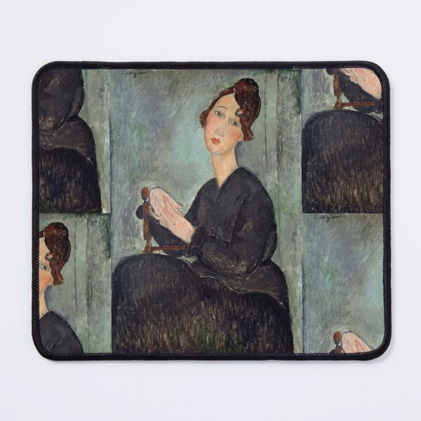 Item preview, Portrait of Dedie by Amedeo Modigliani: Elegant École de Paris Portrait designed and sold by artofuniverse.