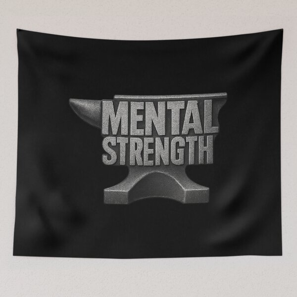 Item preview, Mental Strength Anvil Typography - Industrial Power Graphic designed and sold by MKreative Studio.