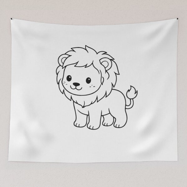 Item preview, Simple baby lion sketch drawing designed and sold by RaGini-Graphics.