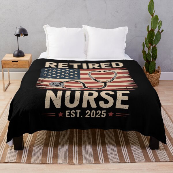 Item preview, Retired Nurse 2025 Flag Stethoscope Vintage Nurse Retired  designed and sold by MyzoToyota.
