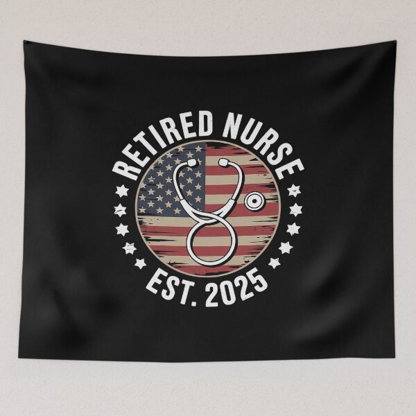 Item preview, Retired Nurse 2025 Vintage American USA Flag Nurse Retired  designed and sold by MyzoToyota.