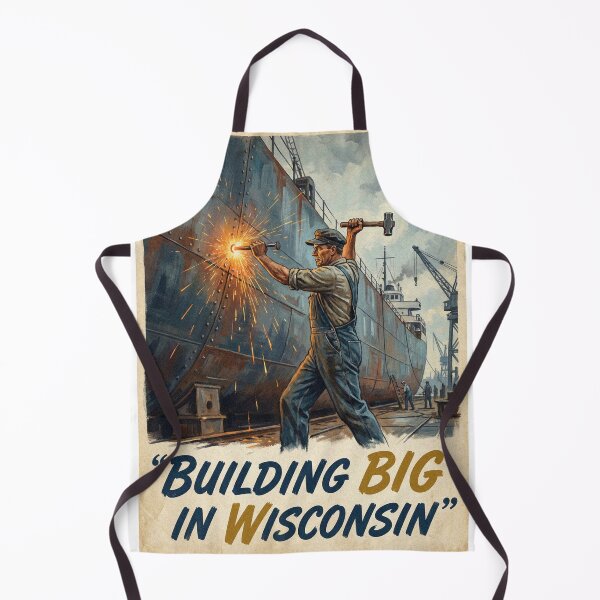 Item preview, Building Big in Wisconsin Great Lakes Shipbuilder Poster designed and sold by Cozy-Old-Pub.