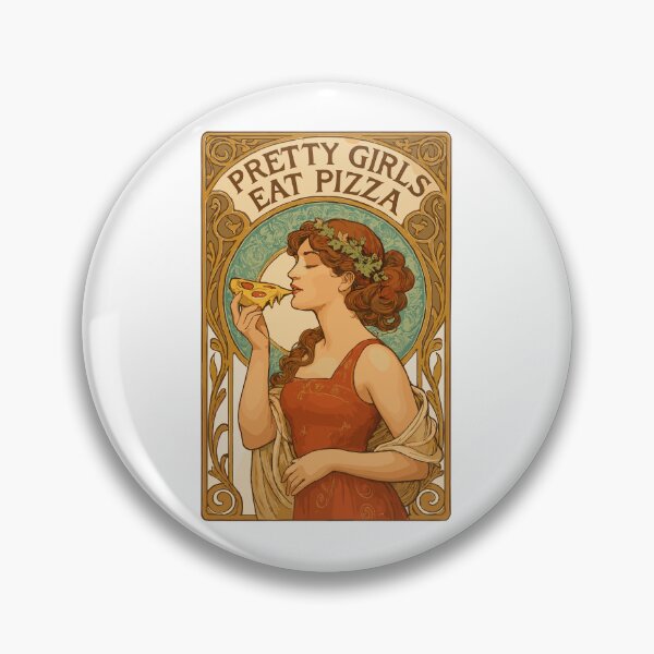 Item preview, Pizza pretty girl Art Nouveau saying gift designed and sold by Pineapple-Tree.